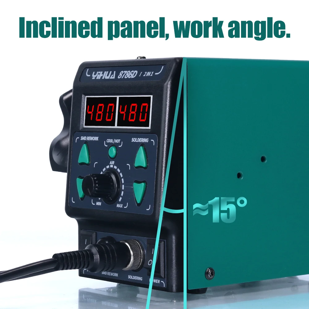 YIHUA 8786D Soldering Iron Hot Air Soldering Station DIY Digital Rework Station Phone Repair BGA SMD Solder Tool Welding Station 3