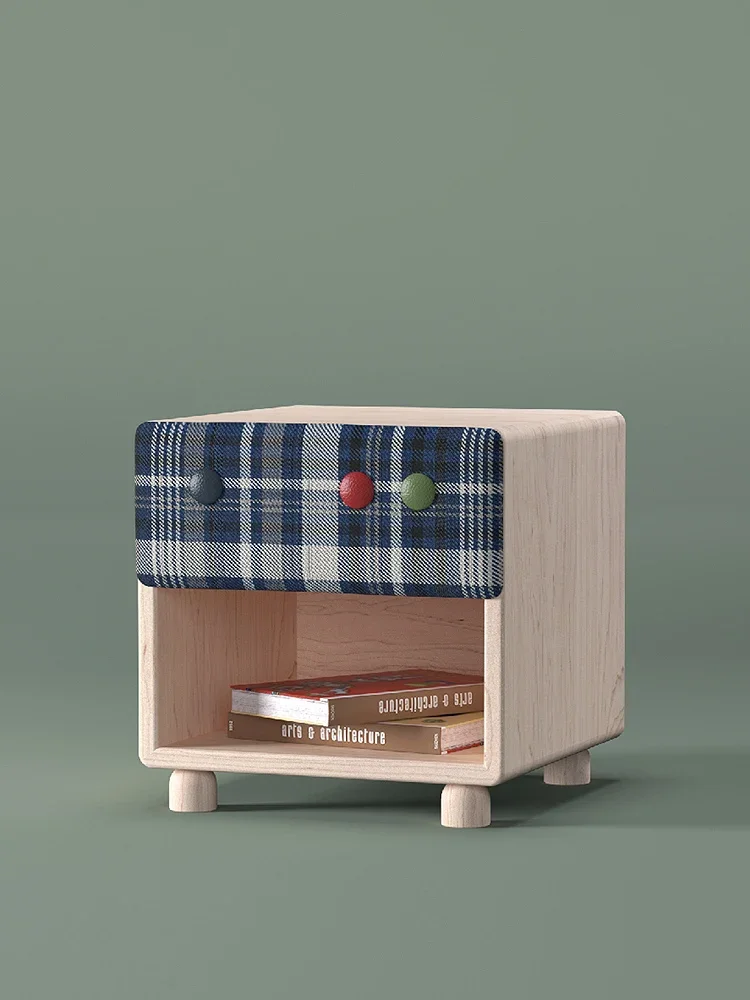 1Children's room solid wood bedside table Bedroom bedside table Drawer cabinet