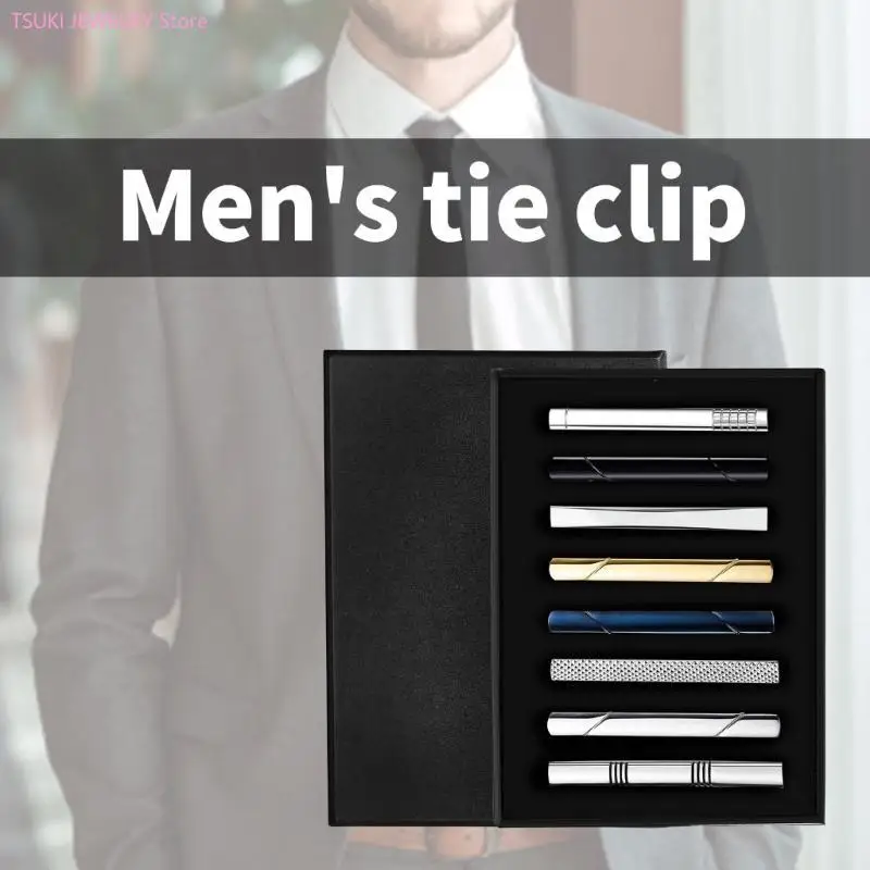 62KE 8PCS Sophisticated Men Tie Fasteners Multifuntional Use Alloy Tie Holder – Detail 7