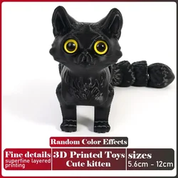 Realistic Multi - Joint Movable Cat Figurine - 3D Printed Desk Decor and Gift Toy (Cute cat -F)