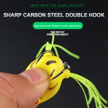 5Pcs Frog Soft Fishing Lures with Double Hooks 1