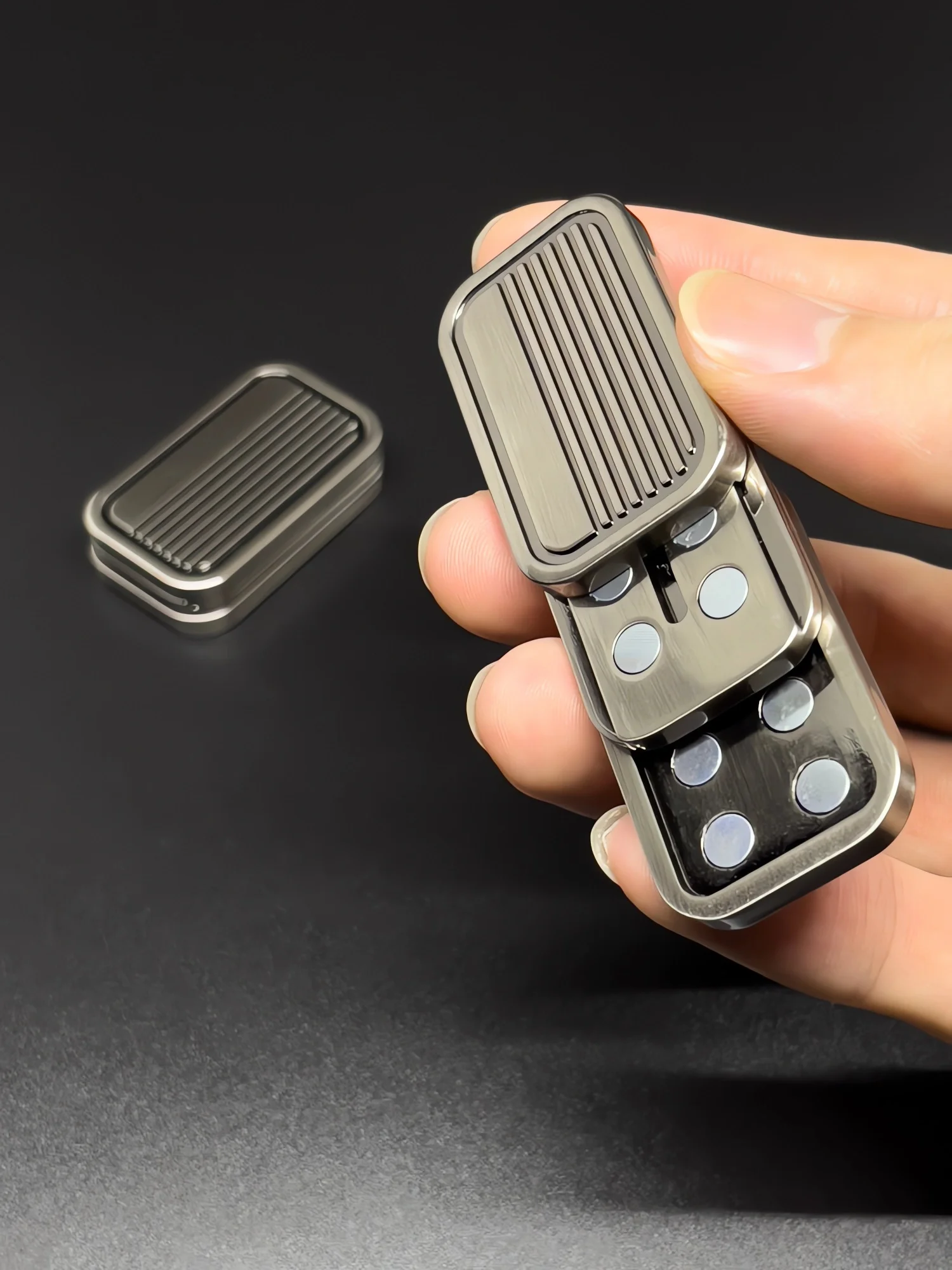 Triple Push Slider Magnetic Fidget Slider,Camera Shaped ADHD Push Slider Toy Metal Press Click Anxiety Stress Relief Fidget Toys 4