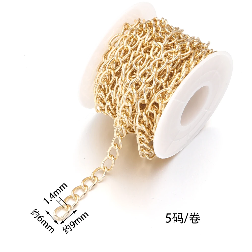 2-5 Yards/Rolle Aluminium Twisted Ketten Gold Silber Verlängerung Link Kette Für DIY Handgemachte Armband Halskette Anschlüsse Zubehör – Detail 11