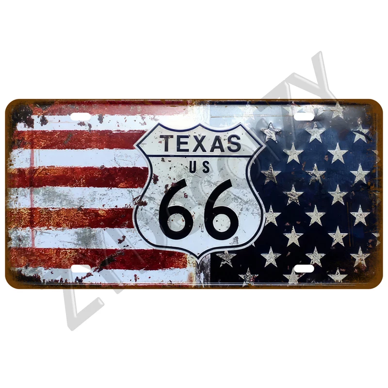 Wall Art Poster Route 66 Tinplates Plate Garage Car Retro Metal Sign Posters On The Wall Tin Sign Vintage Poster Home Decor Art Room Decoration