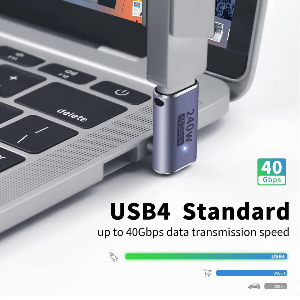 Adattatore con angolo di 180 gradi USB C, forma di U tipo C connettore da maschi