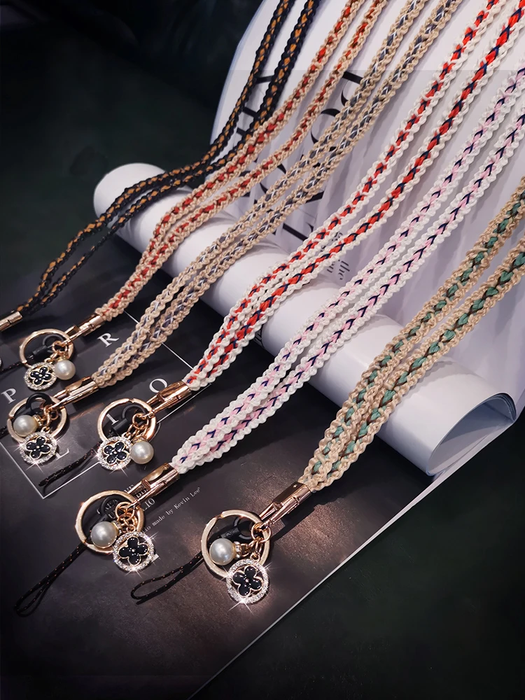 

Small Fresh Women Phone Lanyard Neck Cord Anti Lost Lanyard Strap Detachable Phone Tether Work Card U Disk Keychain Chain Rope