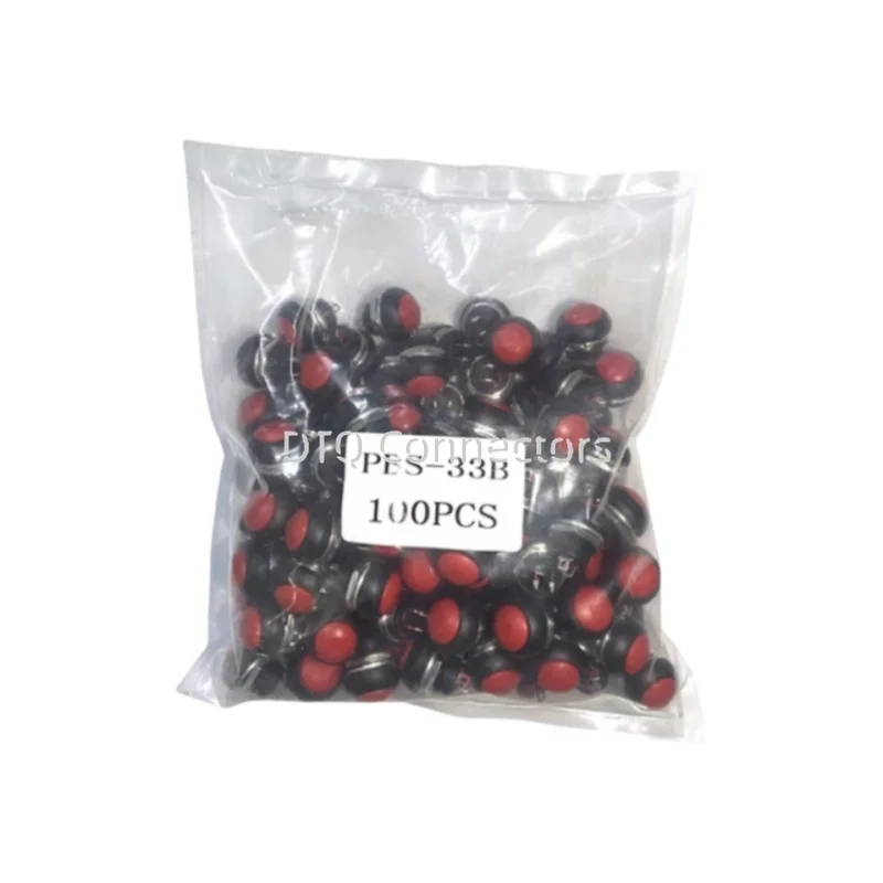 100pcs/lot PBS-33B 6 Color Black Red Green Yellow White Blue 12mm Waterproof Momentary Push button Switch Multi Color