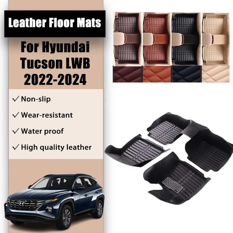 

LHD Car Mats Leather For Hyundai Tucson NX4 2022-2024 N-Line LWB Floor Supplies Carpet Mat Interior Spare Parts Car accessories