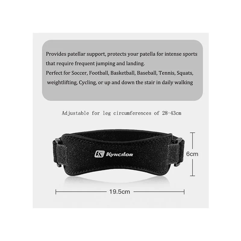 Patella Knee Strap 2 Pack Adjustable Knee Brace Patellar Tendon Stabilizer Support Band For Pain Relief Running Basketball