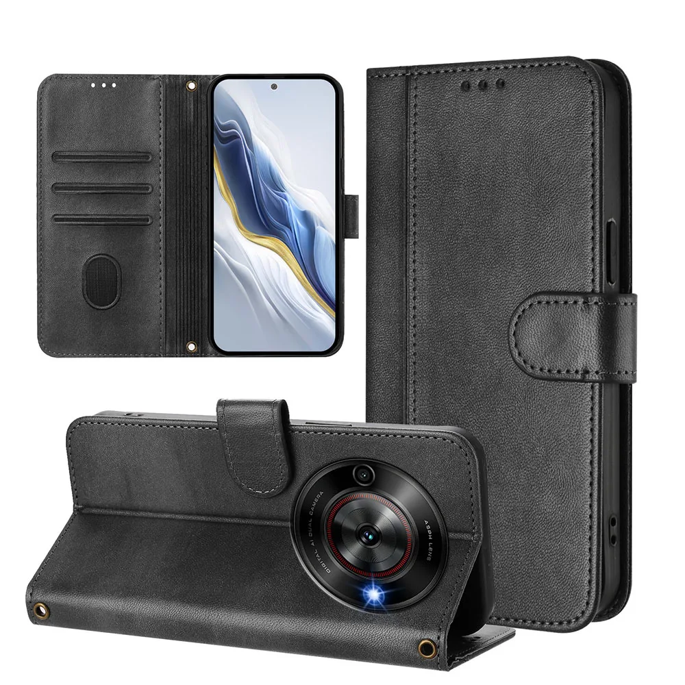 Vintage Leather Flip Phone Wallet Case - Stylish Retro Design, Premium Back Cover
