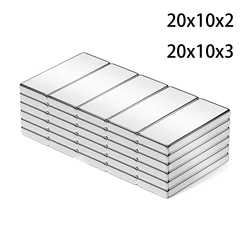 Super Strong Neodymium Rectangle Magnets - Powerful Permanent Magnetic Strips - 10pcs (20x10x3mm)