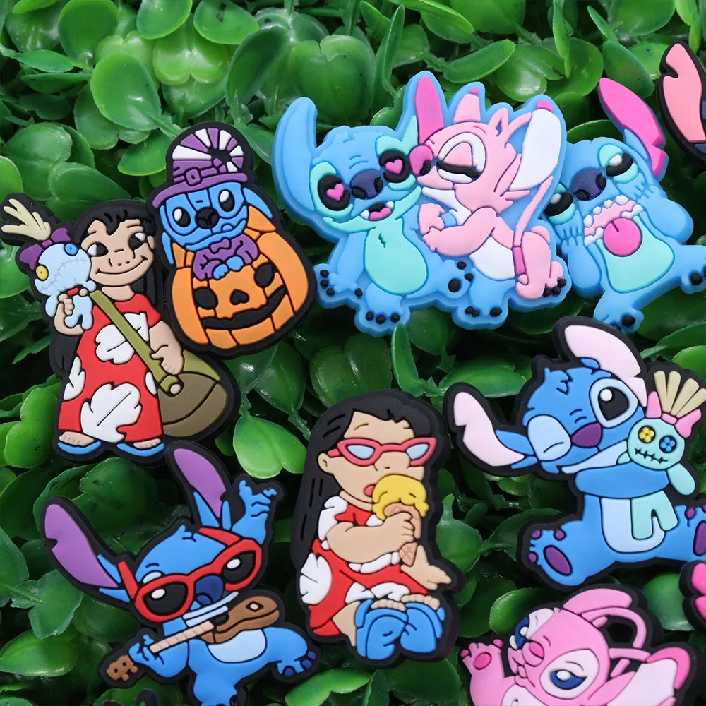1-27Pcs Adorable Cartoon Lilo & Stitch Garden Shoe Buckle Charms Boys Girls Fashion Decorations DIY X-mas Gifts