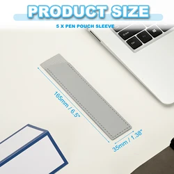 Luxury Leather Pen Sleeve Set - Protective Handmade Fountain & Ballpoint Pen Covers (5 - Pack) (Gray)