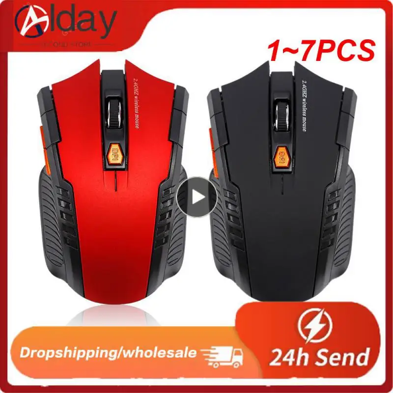 1 ~ 7Pcs Mouse Da Gioco Mouse Wireless 1600Dpi 2.4Ghz Mouse Per Computer Wireless Mouse Per Computer Ergonomico Per Laptop