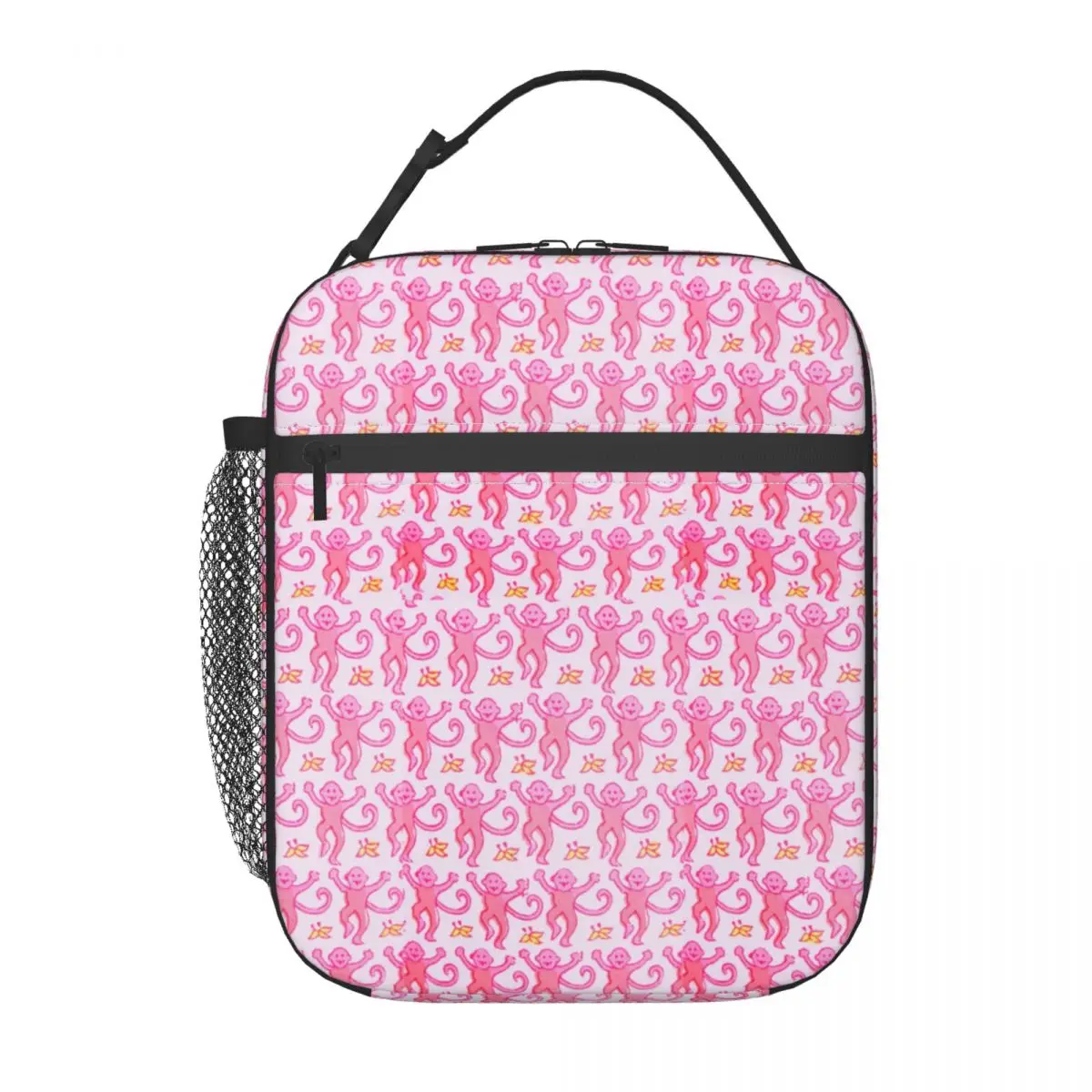 

Preppy Roller Monkeys Rabbit Insulated Lunch Bag for Women Leakproof Anime Pink Cooler Thermal Lunch Tote Office Work School