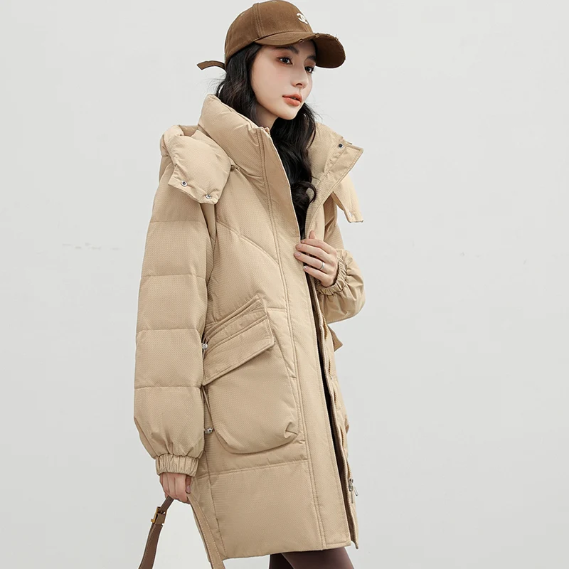 

New Arrival Winter Jacket 2023 Women's Mid-length Thicken Hooded Parka Overcoat Winter Down Cotton Coat For Women