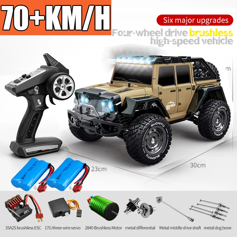 

2,4G 1/16 50KN/H или 70N/H 4WD радиоуправляемые автомобили фонари внедорожник 4x4 высокоскоростной бесщеточный мотор монстр-Трак детские игрушки подарок мальчикам