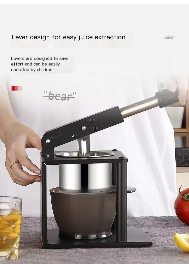 Manual Juicers Squeezing Watermelon Pomegranate Apple Orange Juice Consumer And Commercial Black Stainless Steel Simple Juicers