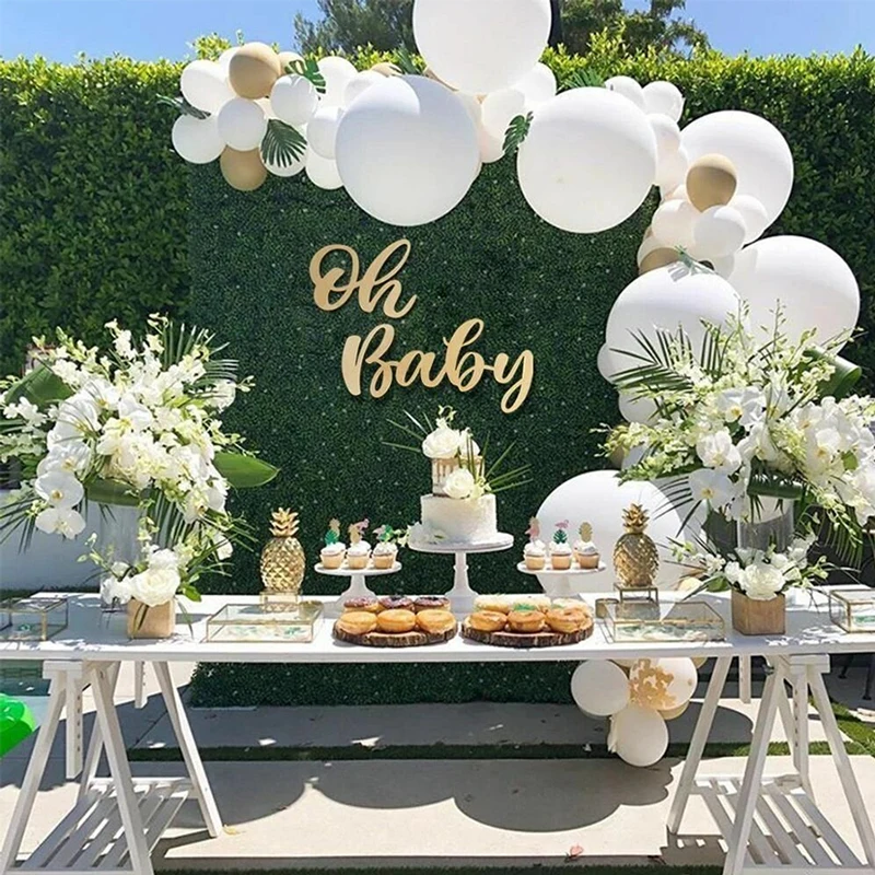 Oh Baby Holzschild Wandbuchstaben Schild Junge Mädchen Babyparty Dekoration Geburtstag Party Dekor Geschlecht offenbaren Party Photobooth Requisiten – Detail 9