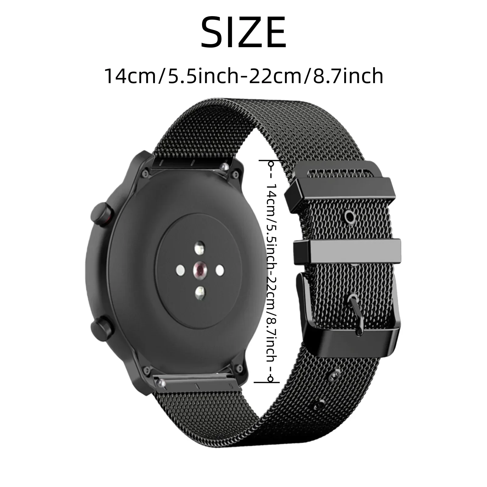 2-Piece Set: Stylish Leather and Metal Watch Bands