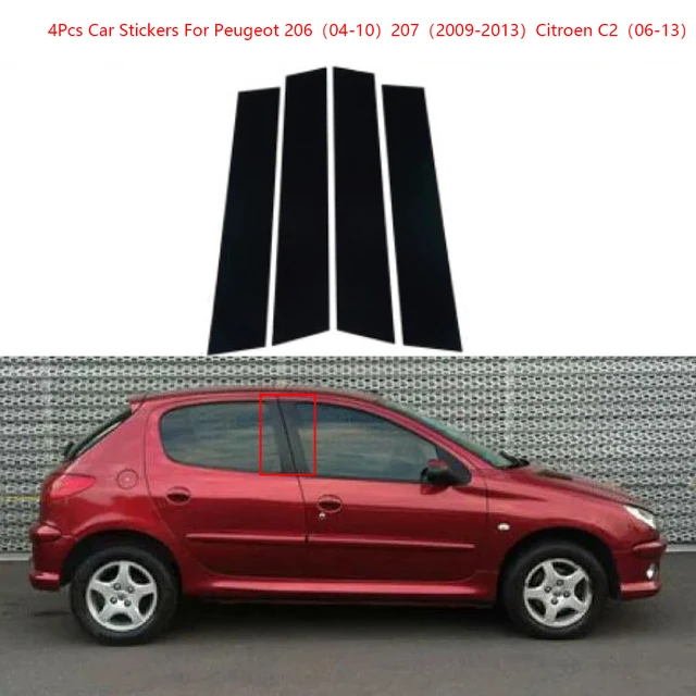 4 Protectores Umbral Peugeot 206 - Fibra Carbono Antiarañazos (Blanco)