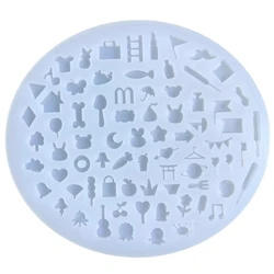 Shiny Glossy Geometry Filler Various Symbols Silicone Epoxy Resin Mold DIY Keychain Pendant Jewelry for Bag Decorations