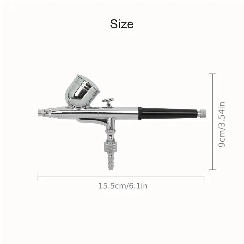 0.2mm 노즐이 있는 듀얼액션 에어브러시 스프레이 건 - 네일아트, 바디 타투, 케이크 데코레이션 및 장난감 모델 페인팅에 적합