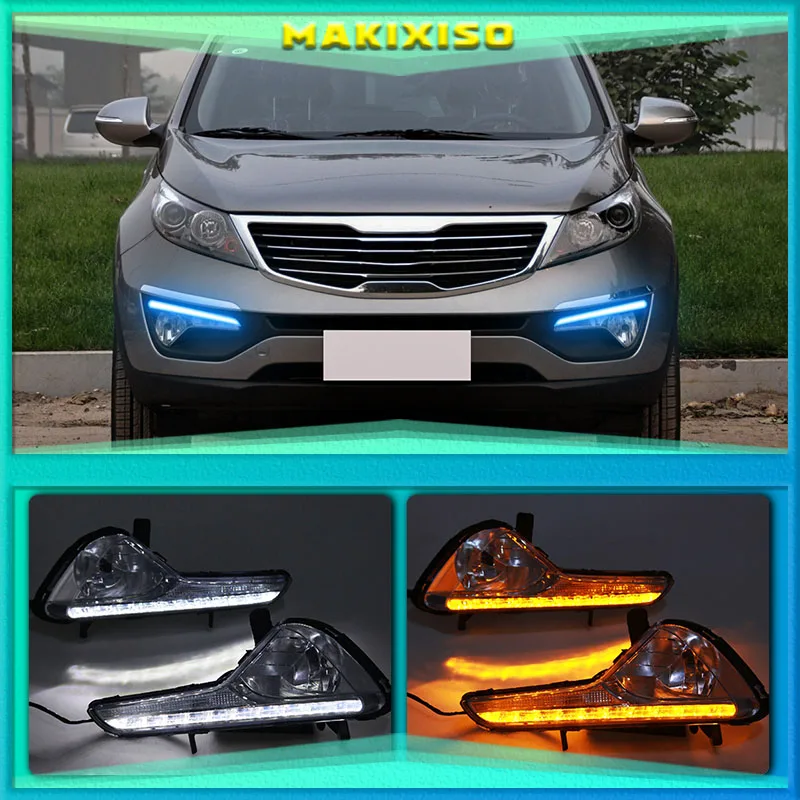 

2Pcs For Kia Sportage 2010 2011 2012 2013 2014 SPORTAGE R LED DRL Daytime Running Lights Daylight Fog light