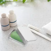 Practical Soap Box with Lid Aluminum Tin Square Soap Holder Box Travel Soap Storage Case Prevent Soap Dissolving Bathroom Supply 2