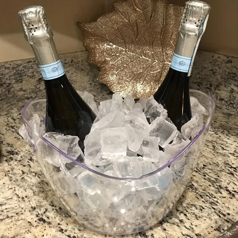 Transparent Ice Cube Storage Bucket Beer Wine Bucket Bar Ice Container Champagne Can Wine Champagne Beer Chiller ice bucket