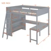 Full Size Loft Bed with Desk and Shelf - Gray 6