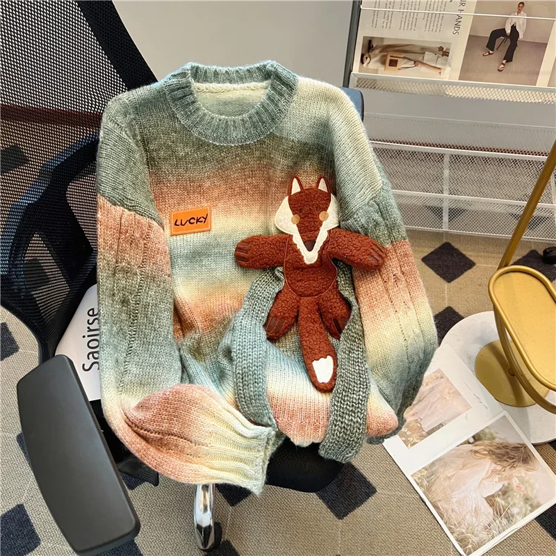 Renard gris d'Amérique (Pull crew neck unisexe)