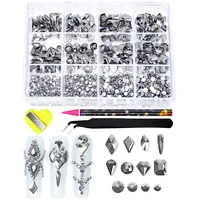 12 Grid Diamond Jewelry Set Nail Jewelry Decorations Shiny Rhinestone Nail Stickers for DIY Nail Art Accessories 1