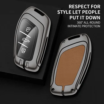 Custodia per chiave a distanza per auto in lega di zinco Shell per MG ZS HS EV MG5 MG6 EZS EHS per accessori Fob di protezione Roewe RX5 I5 I6 RX3 RX8 - Custodia per chiave a distanza per auto in lega di zinco Shell per MG ZS