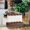 10x Single Dose Coffee Bean Cellar Tube with Wooden Holder Stand Glass Coffee Beans Storage Containers for Coffee Lovers 2
