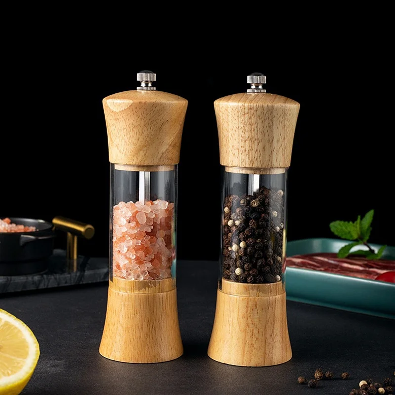Salt and Pepper Grinder Nut Spice Grinder Herb Spice Grinder 6inch Wooden Ceramic Core Mills