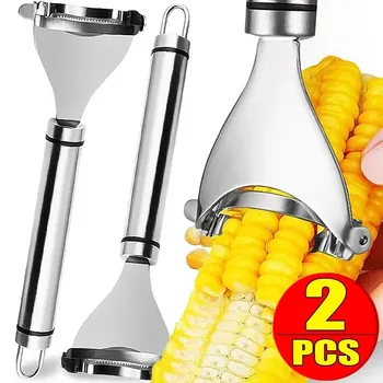 Pialla per mais in acciaio inossidabile Pelapatate per mais domestico con manico ergonomico Comoda trebbiatrice per mais Taglierina per mais Gadget da cucina 1