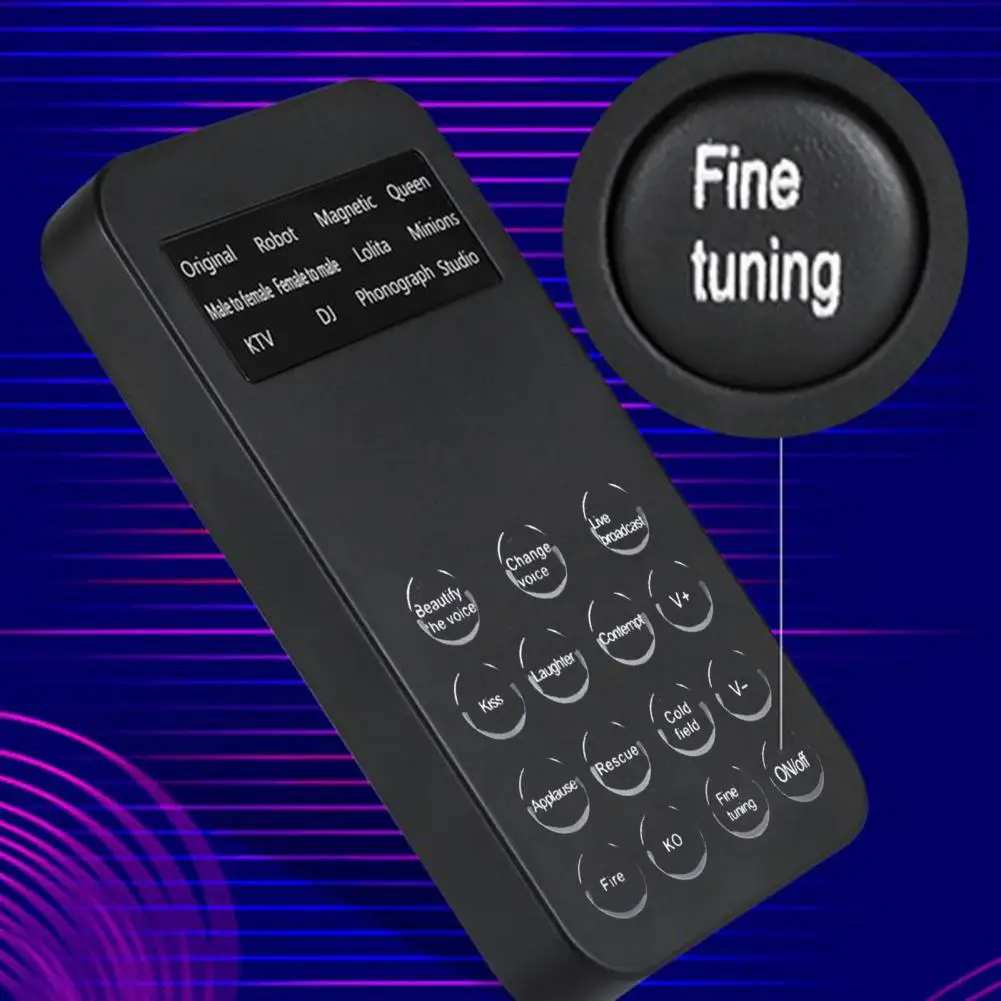 

Compact Voice Changer Microphone Mini Sound Card Voice Modulator Device Easy to Use Funny