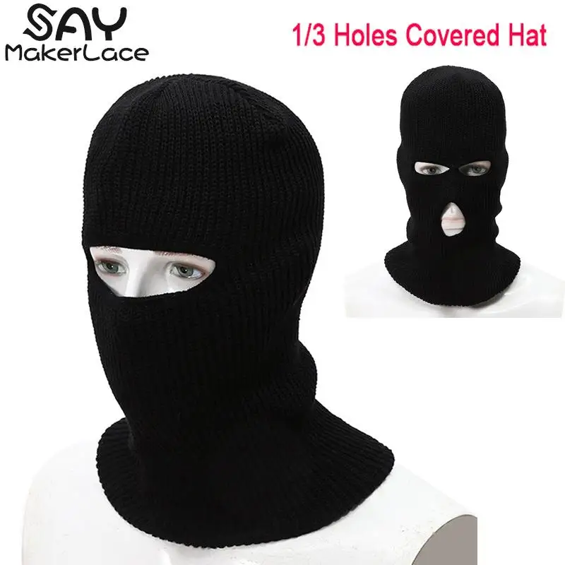 

Men Women Knitted Balaclava Hat Full Face Scarf Army Tactical CS Winter Ski Cycling Hat Winter Warm Magic Neck Ring Scarve Mask