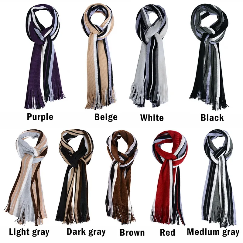 ClassicOutdoorScarvesWinterScarfForMenCashmereSoftKnitted