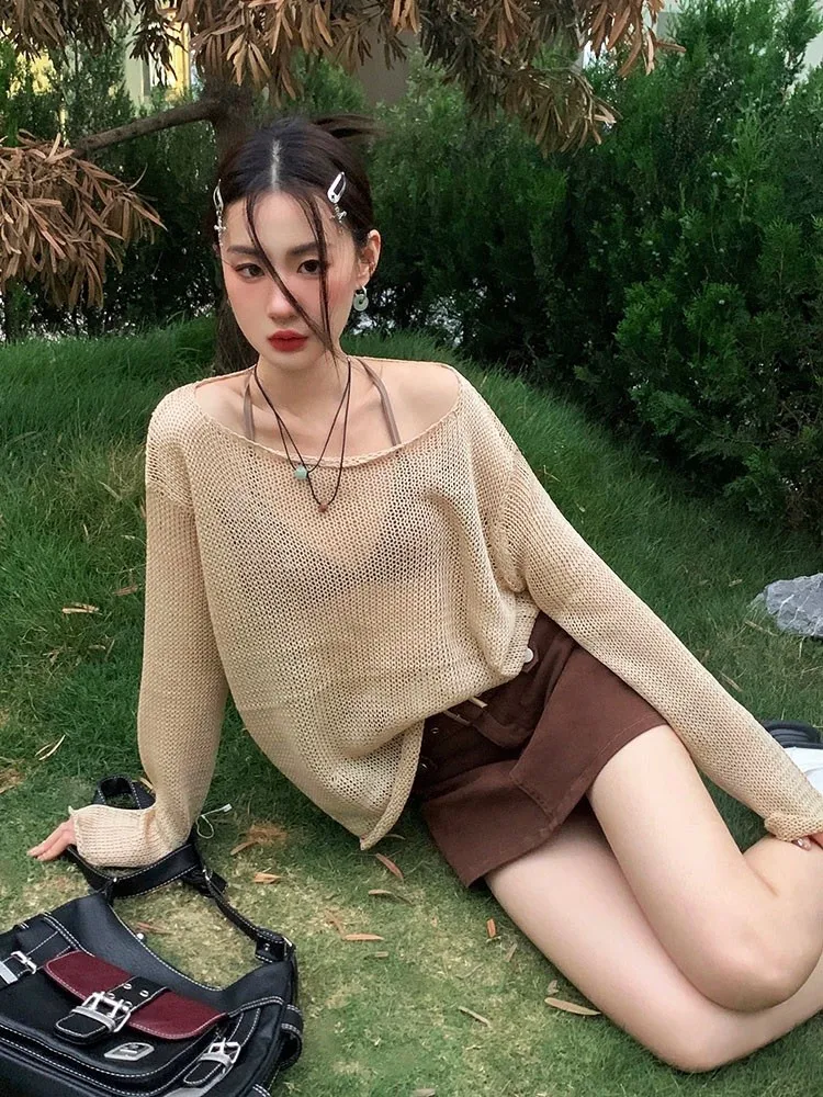 hollow out knitted sweater