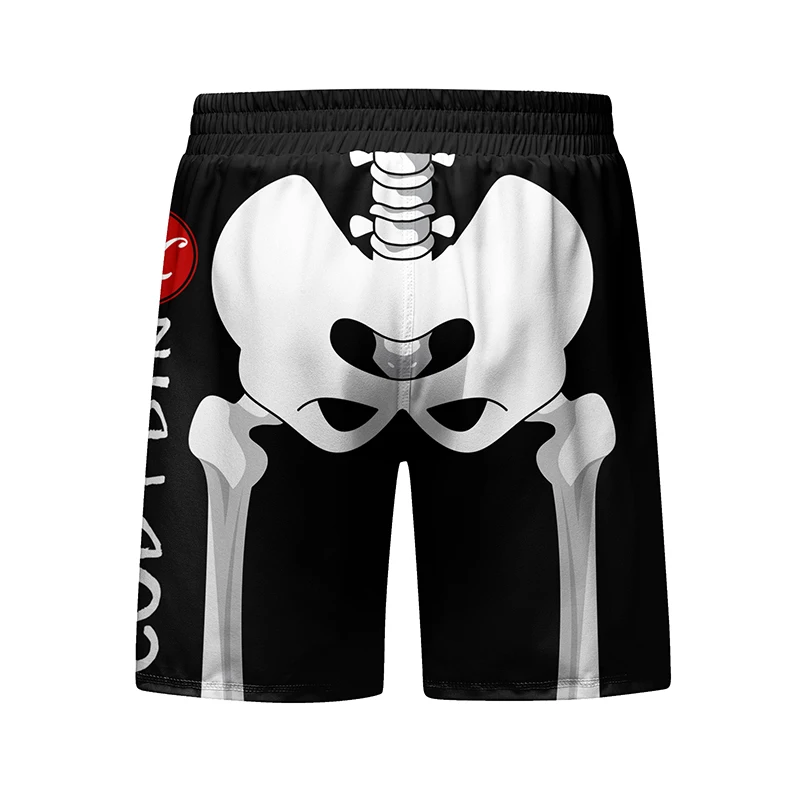 Skull Mma Compression T Shirts + Pants Rashguard Men Boxing Fightwear Thai MMA Kickboxing Shorts Grappling Dummy bjj Sport Shirts