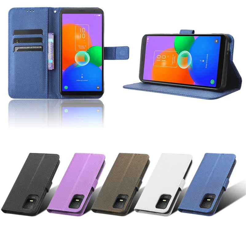 For TCL 403 T431A Luxury Cover Flip Diamond Pattern Skin PU Leather Wallet Stand Case For TCL403 Tcl 403 T431D Phone Bags