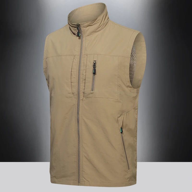 thumbnail image 1 of Primavera otoño hombres Casual Cargo chaleco chaquetas abrigo hombres bolsillos a prueba de viento sin mangas prendas de vestir exteriores chaleco militar de talla grande 7XL, 1 of 4