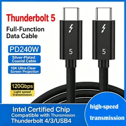 High - Speed Thunderbolt 5 Coaxial USB4 Type - C Cable with 240W Fast Charging and 16K Support - 0.3m (Thunderbolt 5)