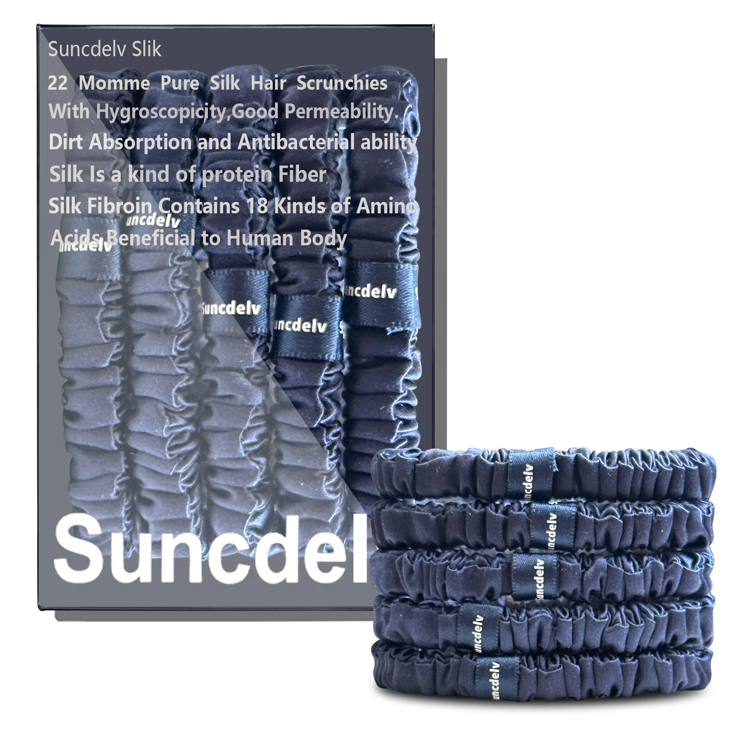 5pcs 100% reine Maul beers eide Haar Scrunchie handgemachte Haar bänder Frauen Mädchen Haarschmuck reine Farbe natürliche Haar gummis Box – Detail 6