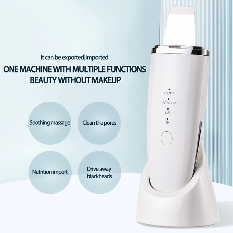 LESEN 24K Facial Cleaning Tool Facial Skin Scrubber Ion Deep Professional Golden Peeling Shovel With Water Tank Exfoliating
