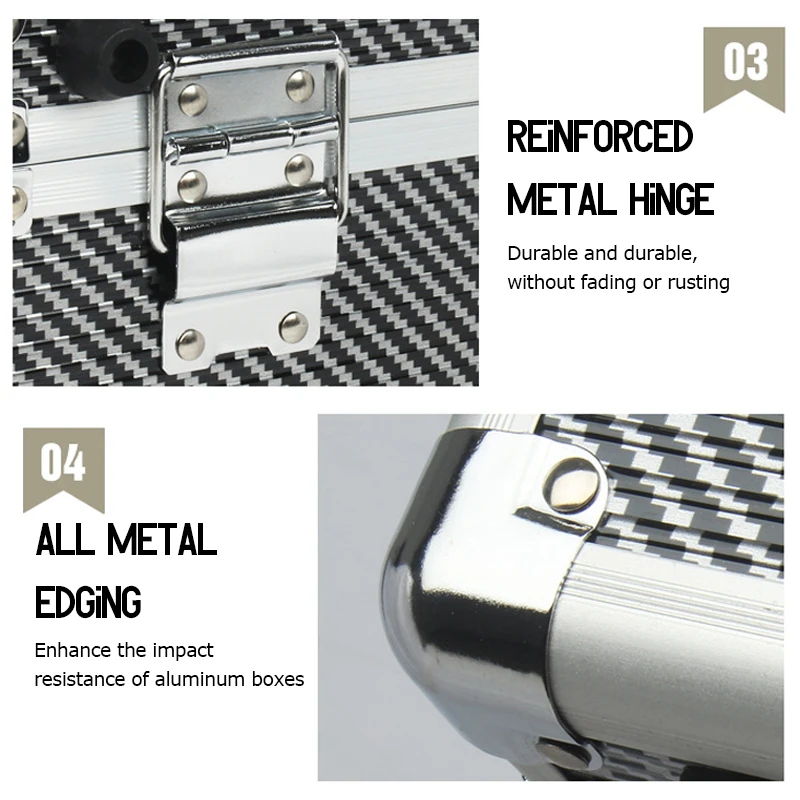 Tool Storage Box Organizer Suitcase For Mechanic Aluminum Hardware Waterproof Hard