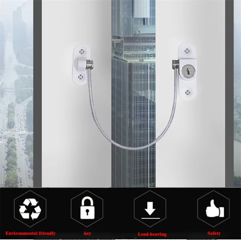 Child lock door window lock safety lock Child Safety Lock Window Lock Stainless Steel Cable Use Screws To Fix Baby Safety Accessories