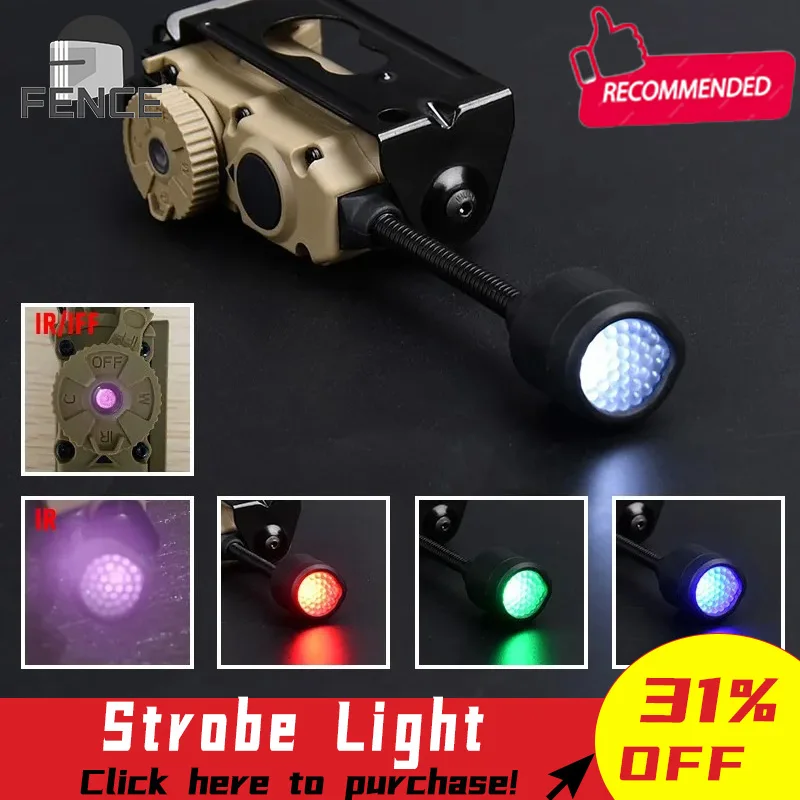 Sidewinder Head Lamp Tactical Helmet Strobe Light Red Green Blue White IR Light LED Strobe IFF Outdoor Hunting Auxiliary Lightin